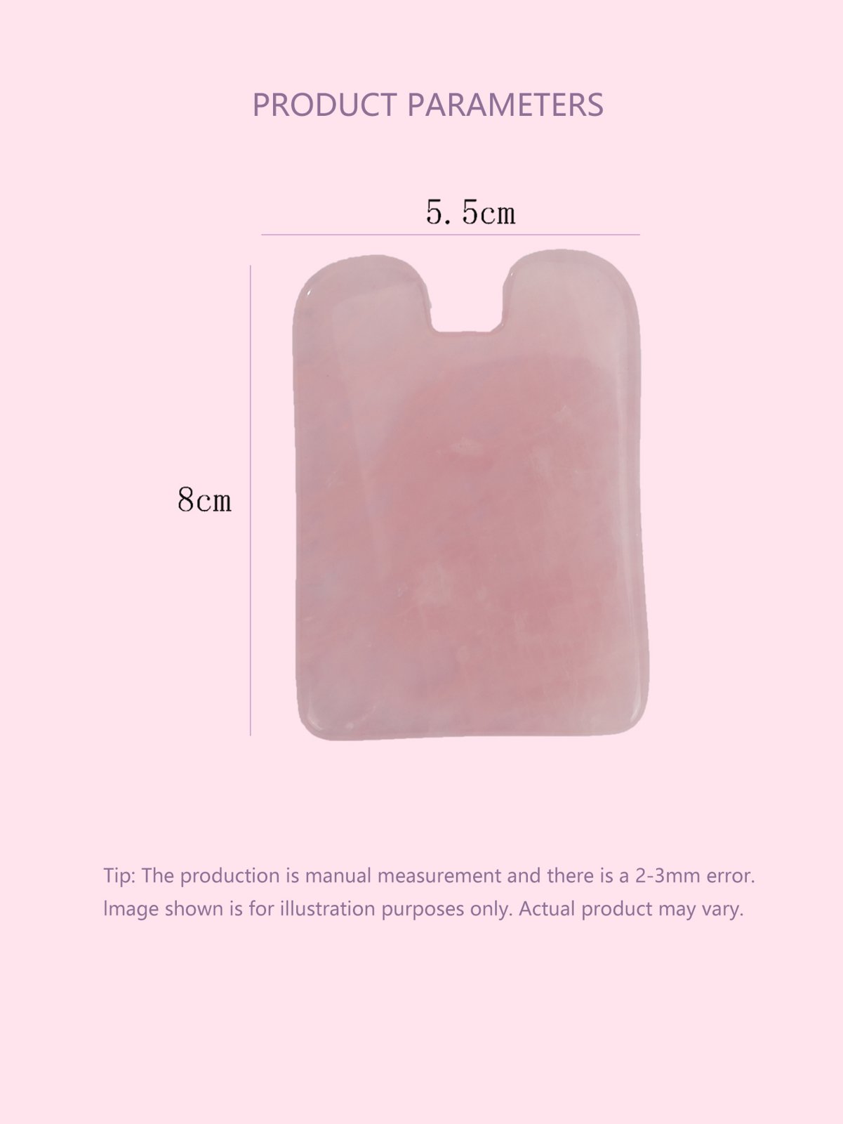 Rose Quartz Concave Gua Sha Board for Face and Body Massage detail 2