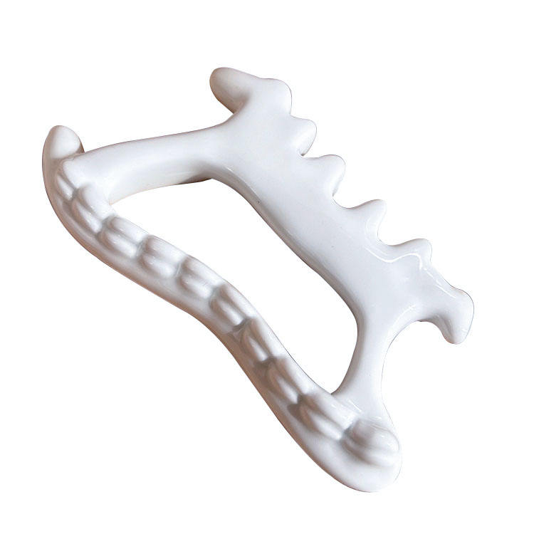 GSK09 Ceramic Bone-Shape Gua Sha Board with Teeth view 1