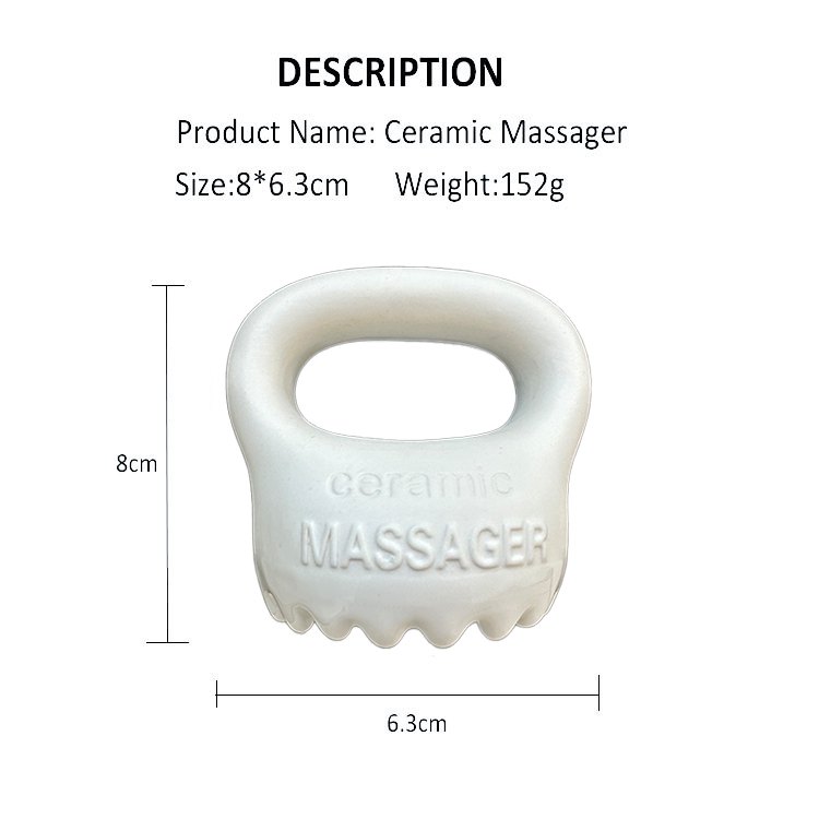 GSK44 Ceramic Scallop Handle Massager Blue 8 cm view 4