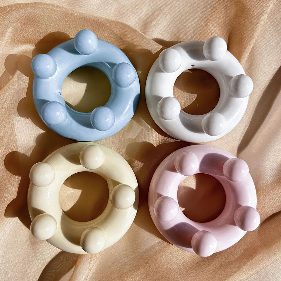 Ceramic donut shape gua sha massager view 6