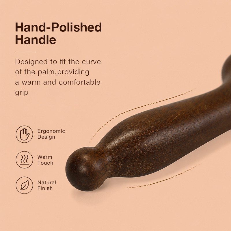Hand-polished ergonomic handle with warm natural finish