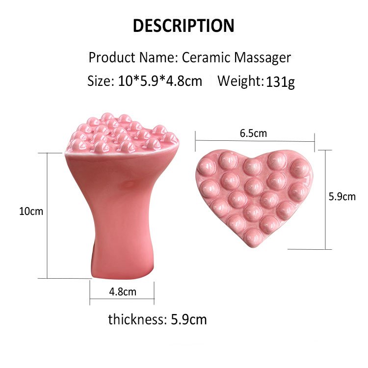 GSK43 Ceramic Heart Bubble Massager Pink 10 cm view 6