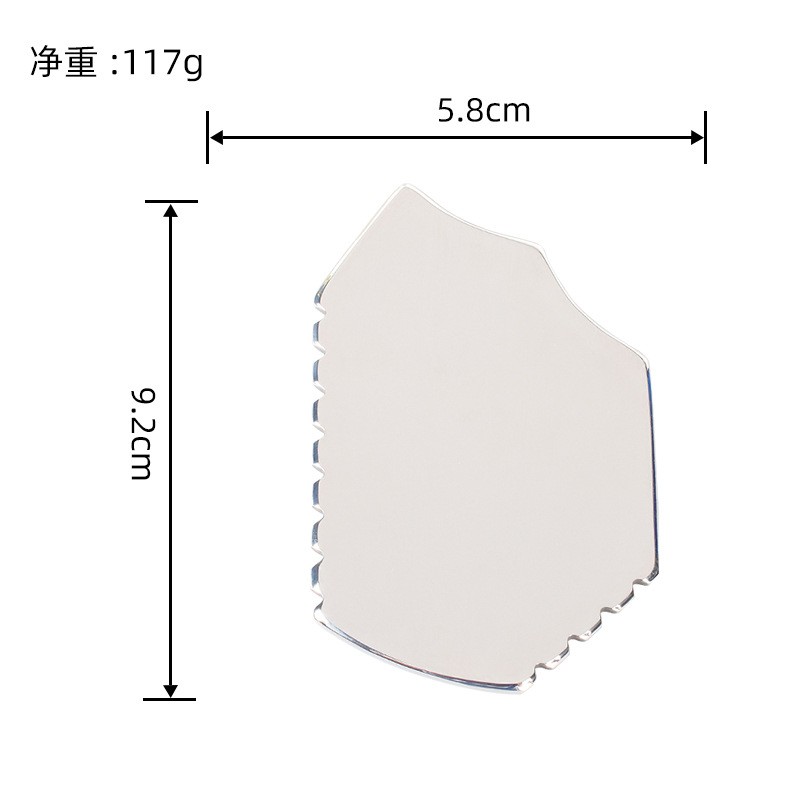 Stainless Steel Shield Comb Gua Sha Board for Facial Scraping