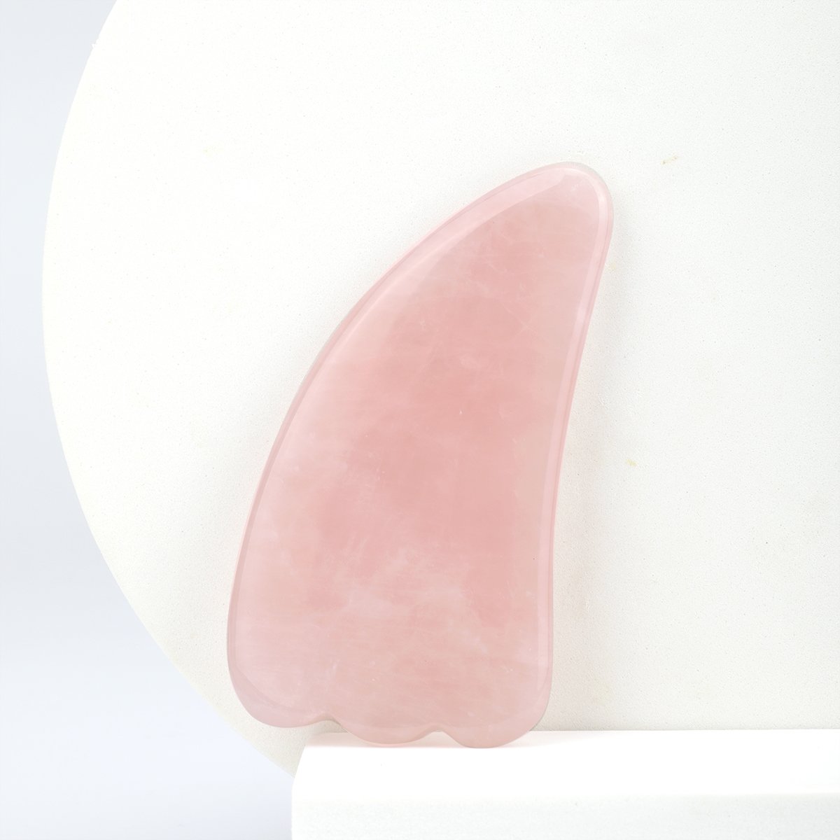 Rose Quartz Horn Shape Gua Sha Tool for Face and Neck detail 5