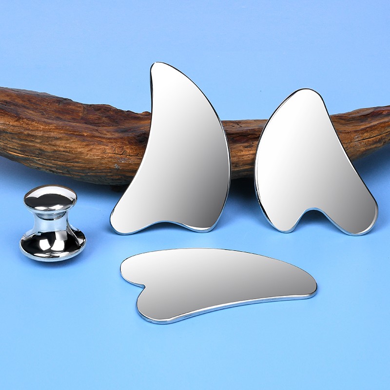Stainless Steel Heart Gua Sha Board Pointed Tip Facial Massager