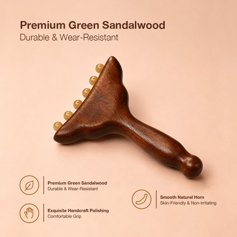 Premium green sandalwood body with smooth natural horn beads