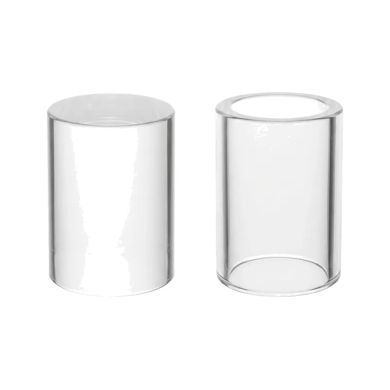 clear glass cylinders pair