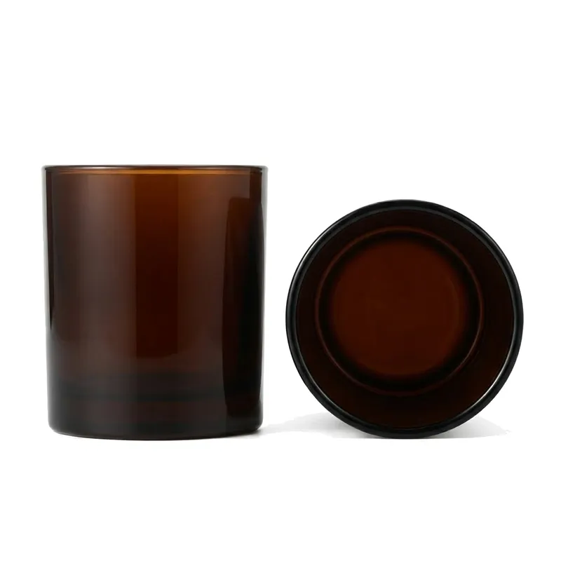 amber glass jar black inner