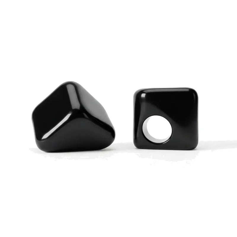 black cube perfume caps with holes