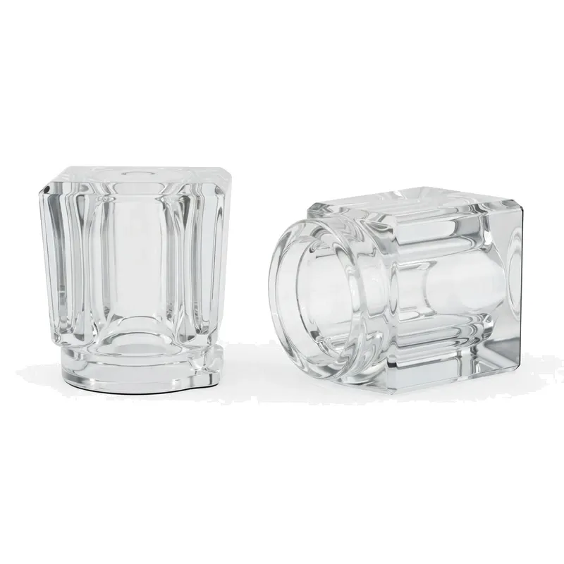 fluted glass perfume caps pair