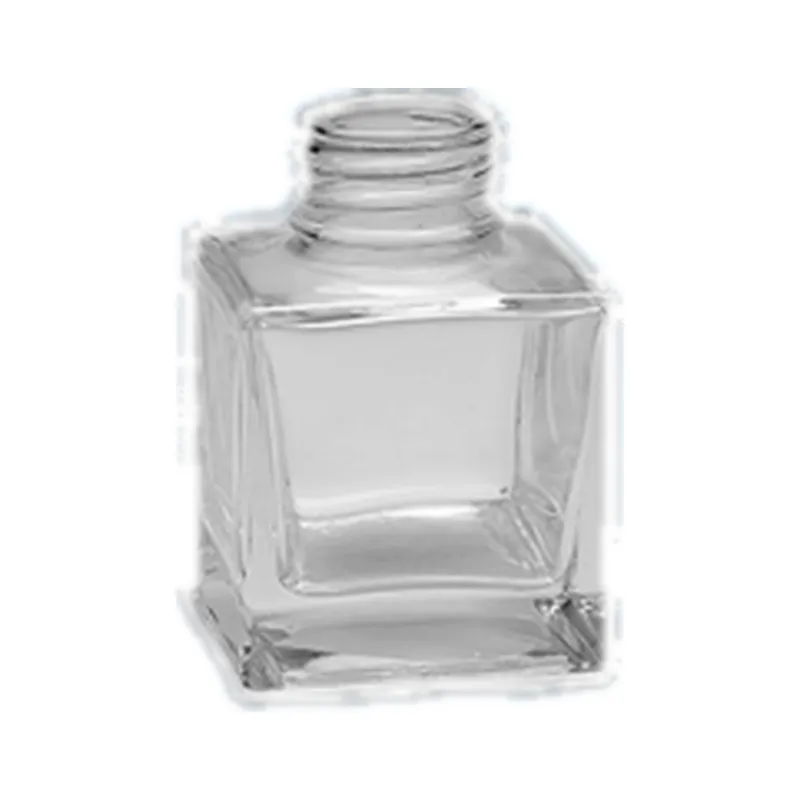 Empty glass reed diffuser bottle, 50ml, with a 12.3mm neck, for fragrance and aroma projects. Available wholesale.