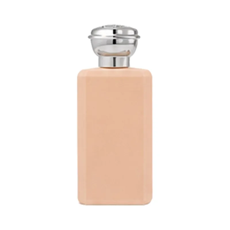 100ml beige glass perfume bottle, model HYD208, 15mm crimp-on neck - front view on pure white background