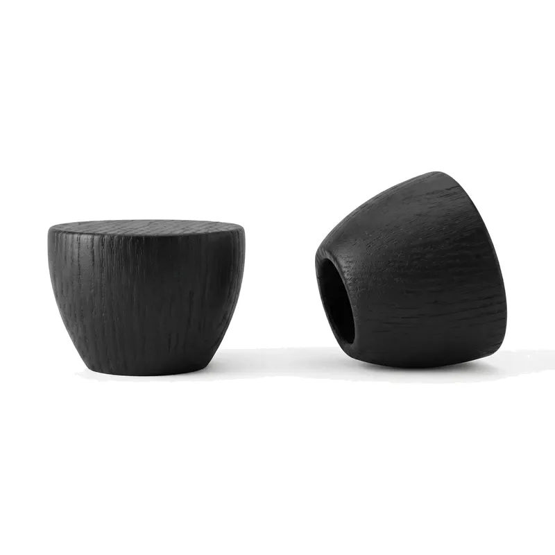 black wood texture perfume caps pair