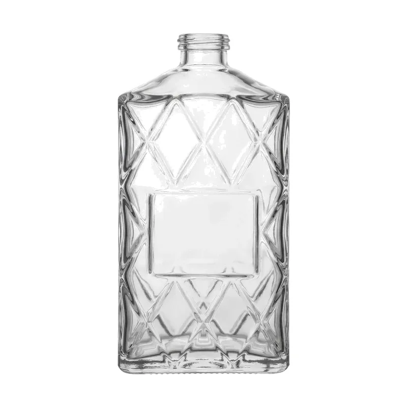 diamond pattern rect glass perfume bottle