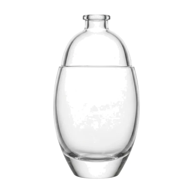 oval glass perfume bottle dome neck