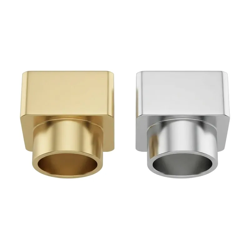 square perfume caps gold silver pair