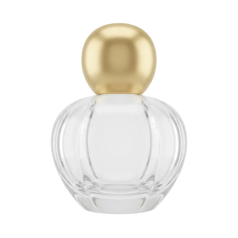 round glass perfume bottle gold ball cap