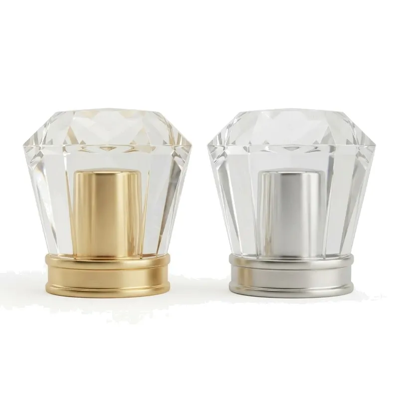 crystal perfume caps gold silver pair