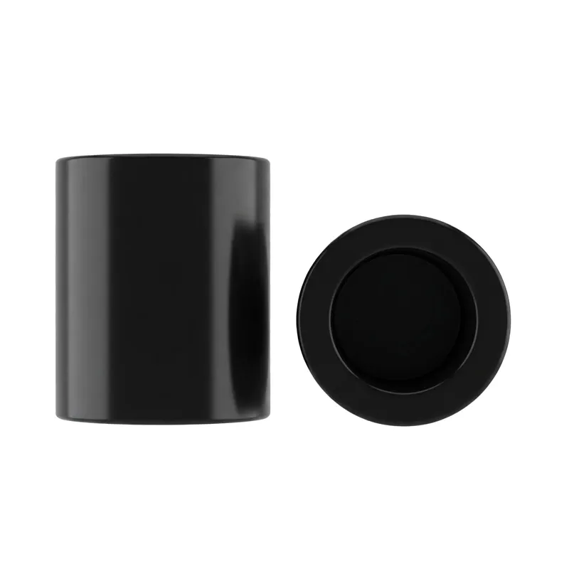 black cylinder cap round base