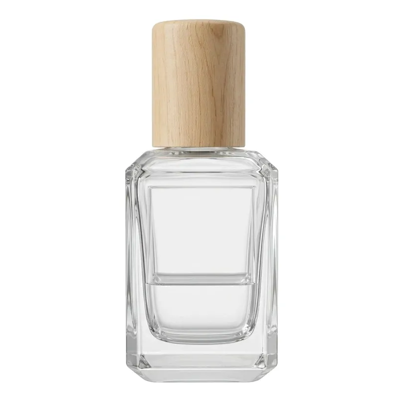 square glass perfume bottle beech cap