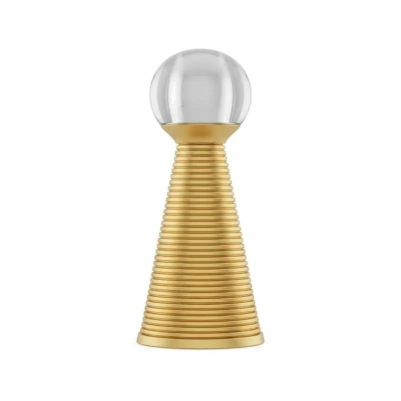 gold ribbed cone cap crystal ball