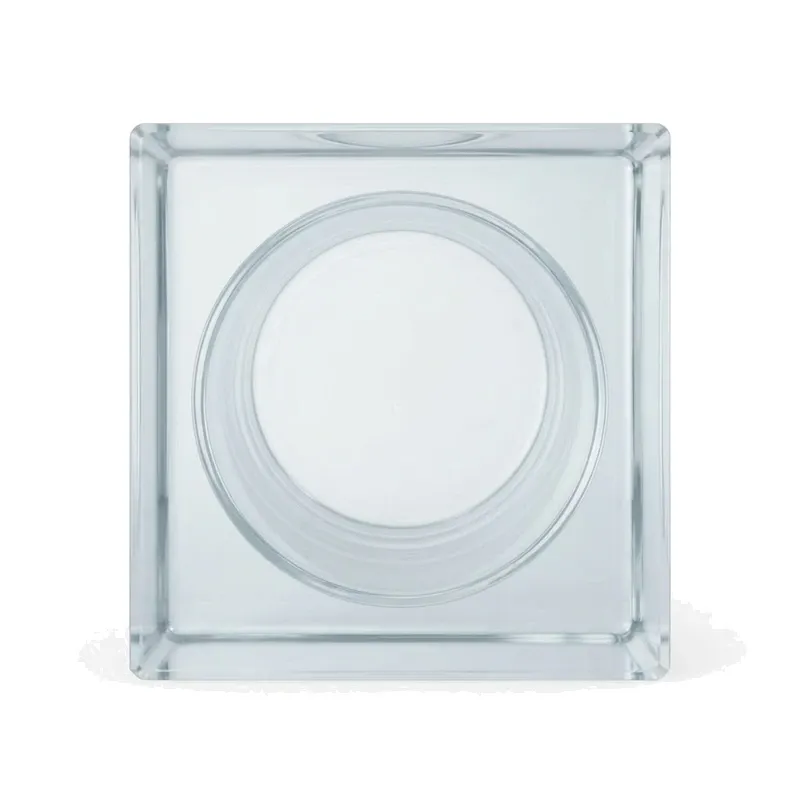 square glass cap round hole