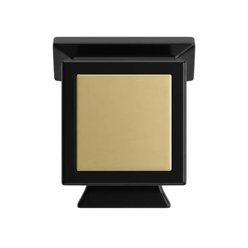 black square perfume cap gold plate