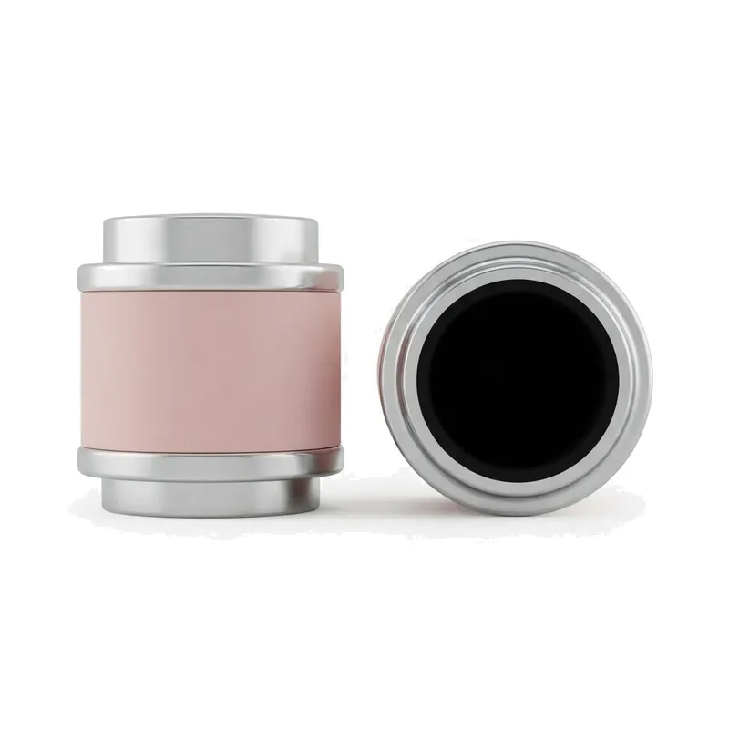 pink silver cylinder perfume caps pair