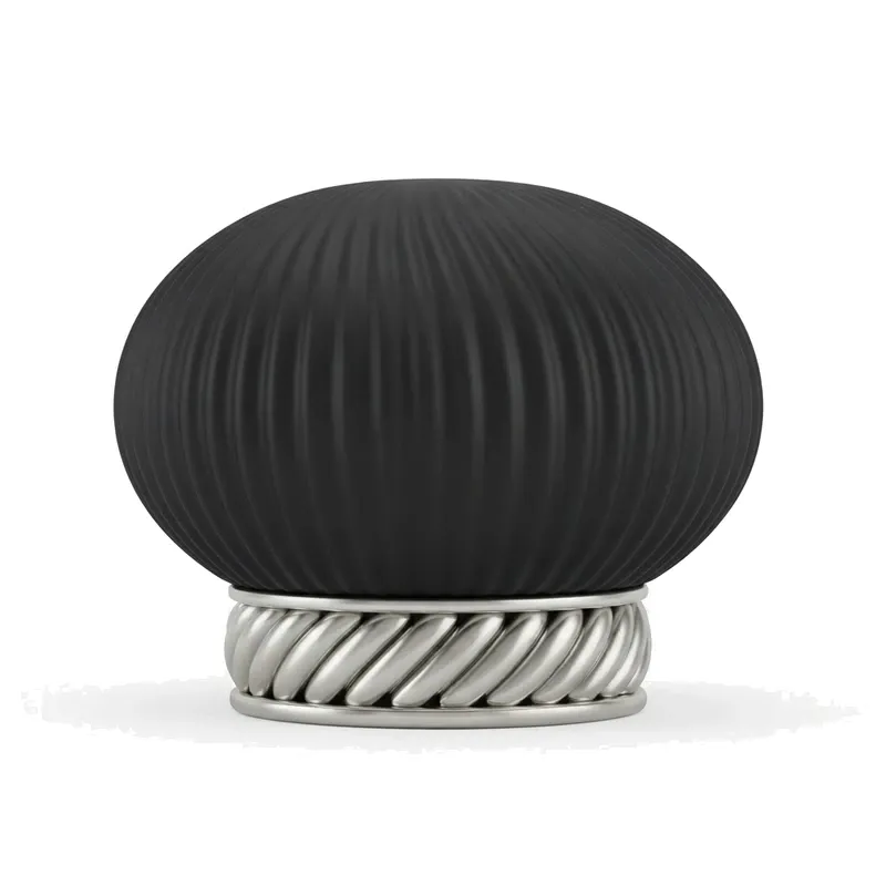 black fluted dome cap silver base