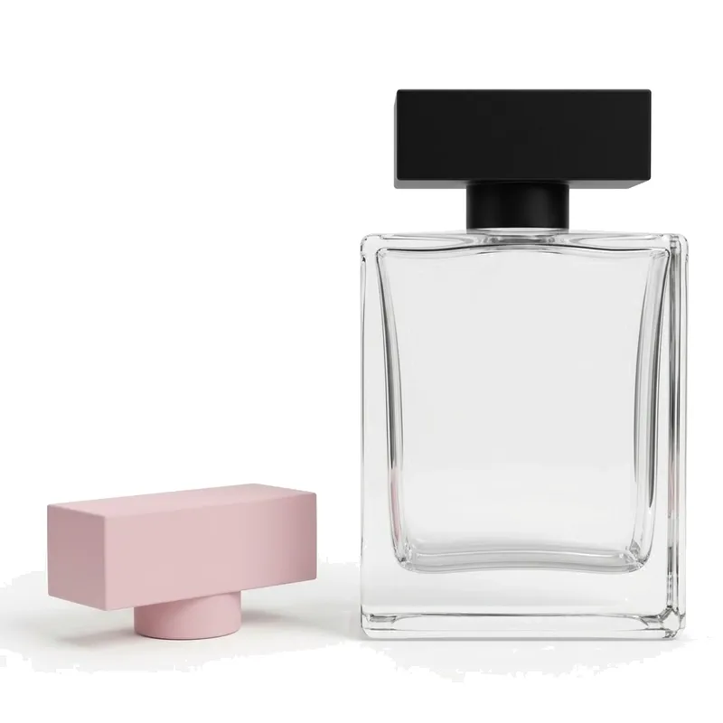 square glass perfume bottle interchangeable caps