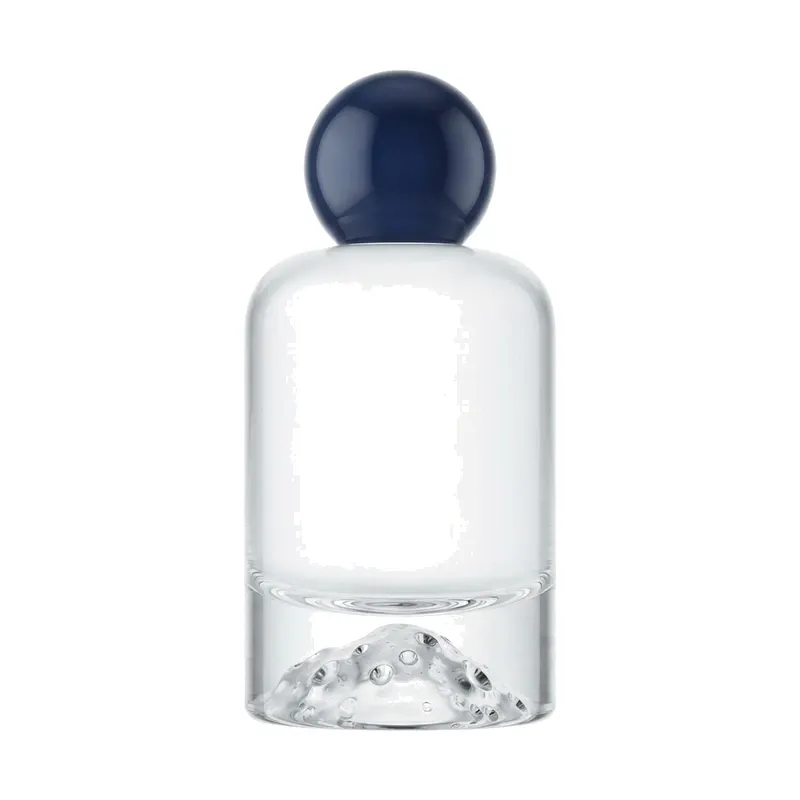 round glass perfume bottle navy ball cap