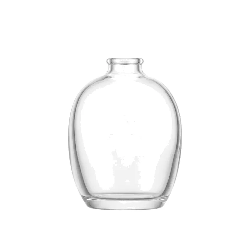 round shoulder clear glass bottle