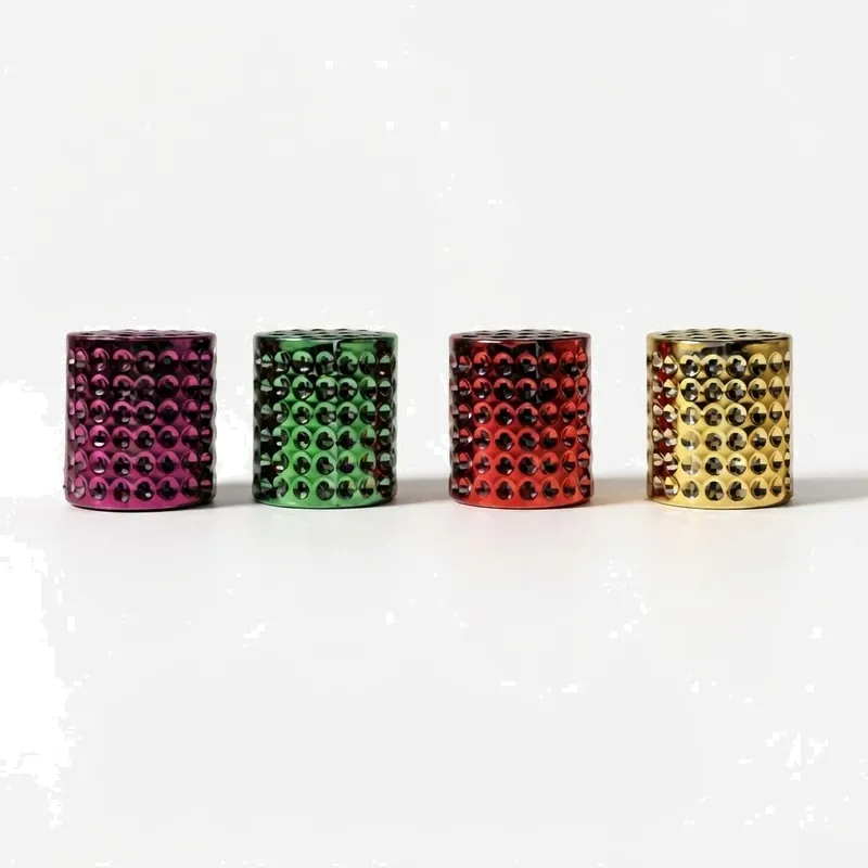 colorful knurled perfume caps set