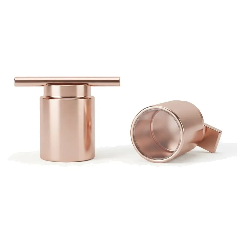 rose gold t shape perfume caps pair