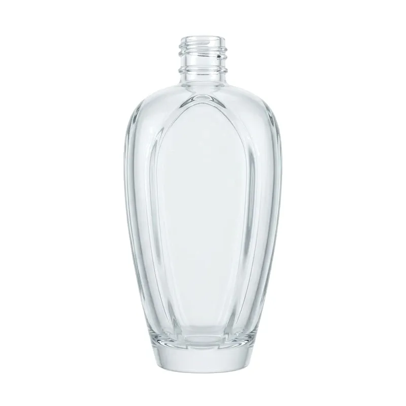 oval glass perfume bottle screw neck