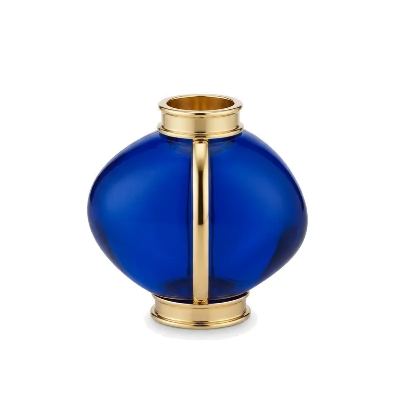blue pebble cap gold trim