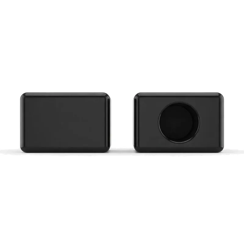 black rectangular perfume caps pair