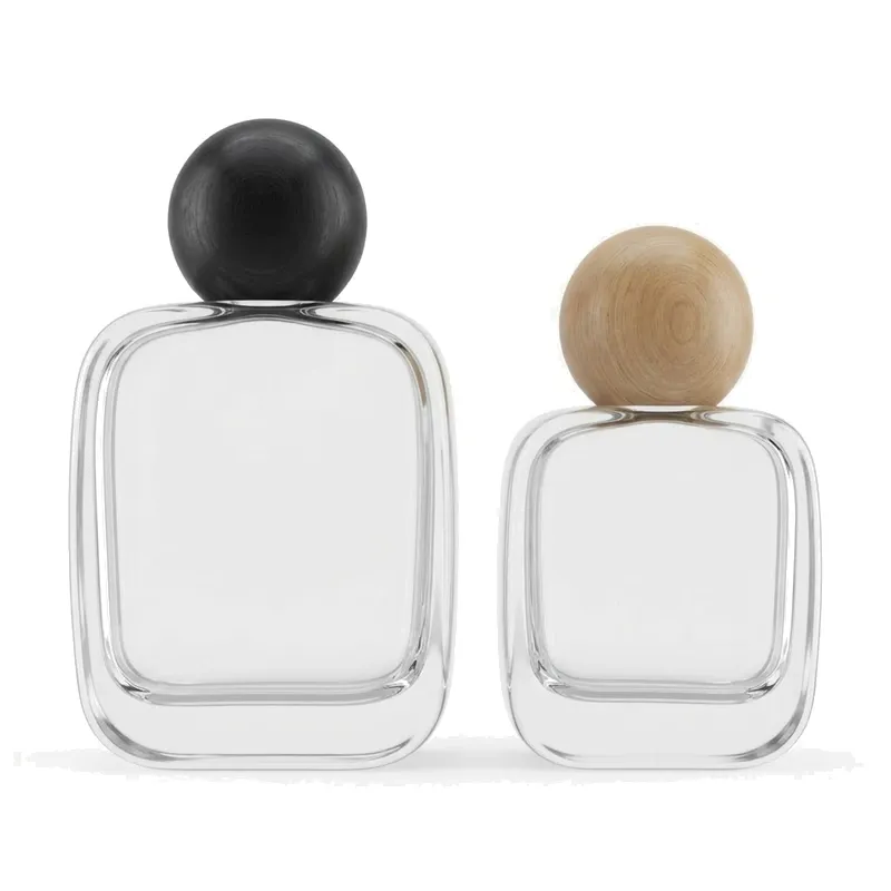 rounded square glass bottles ball caps pair