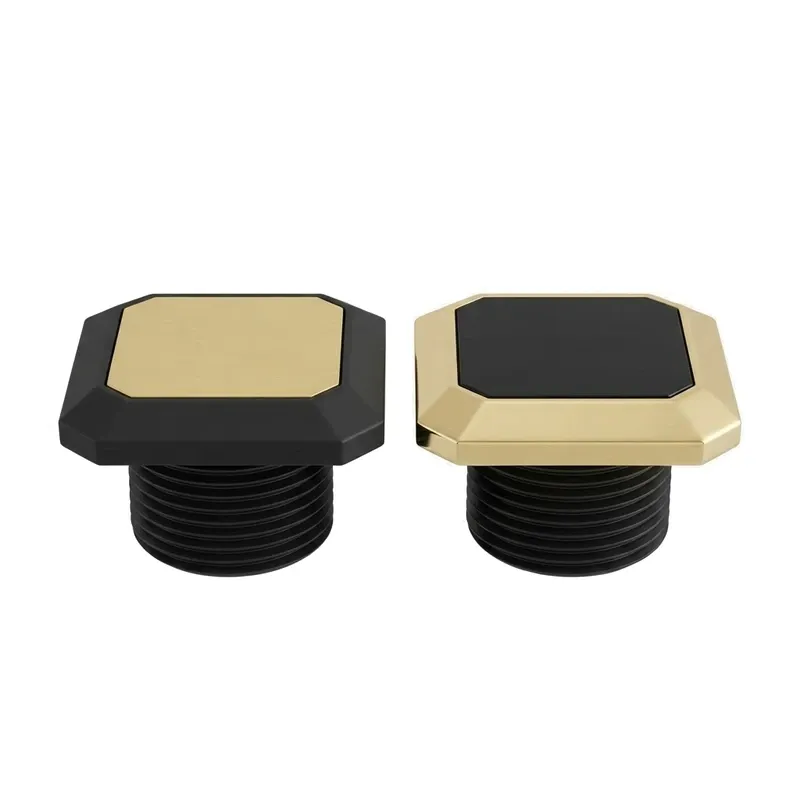 octagon perfume caps black gold pair
