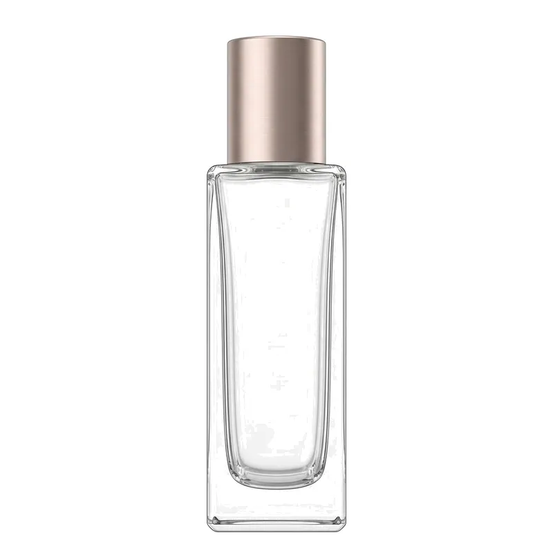 slim glass perfume bottle rose gold cap