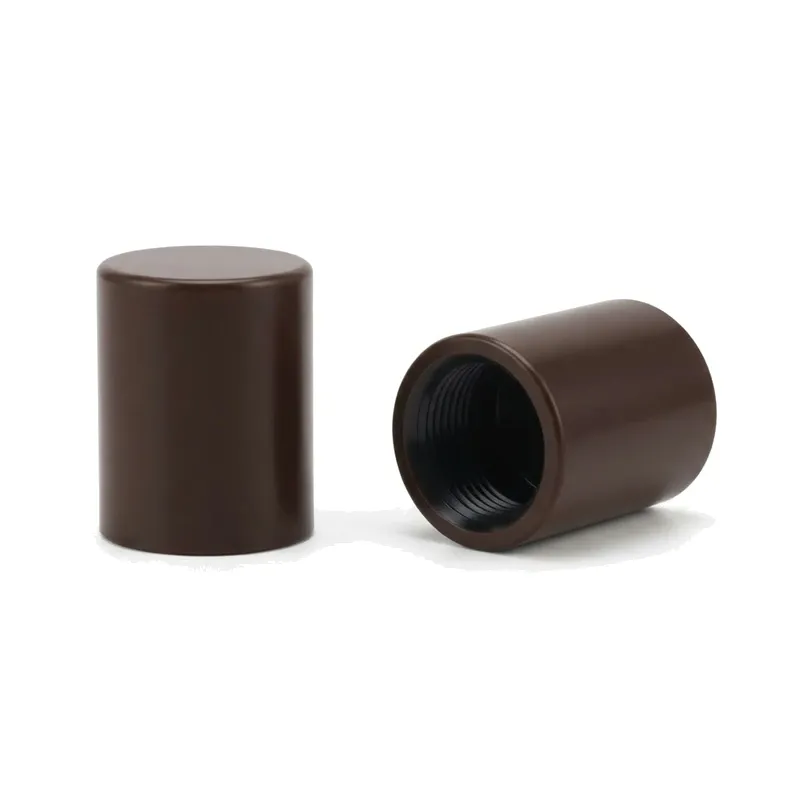 brown cylinder perfume caps pair