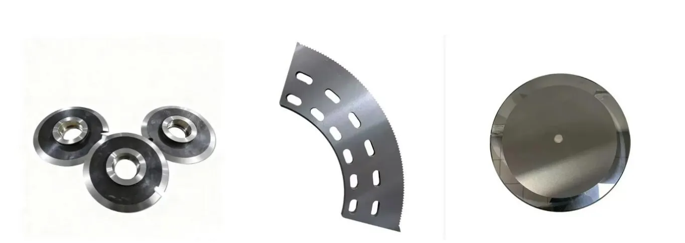 Long industrial blades prepared as stock for cutting machines