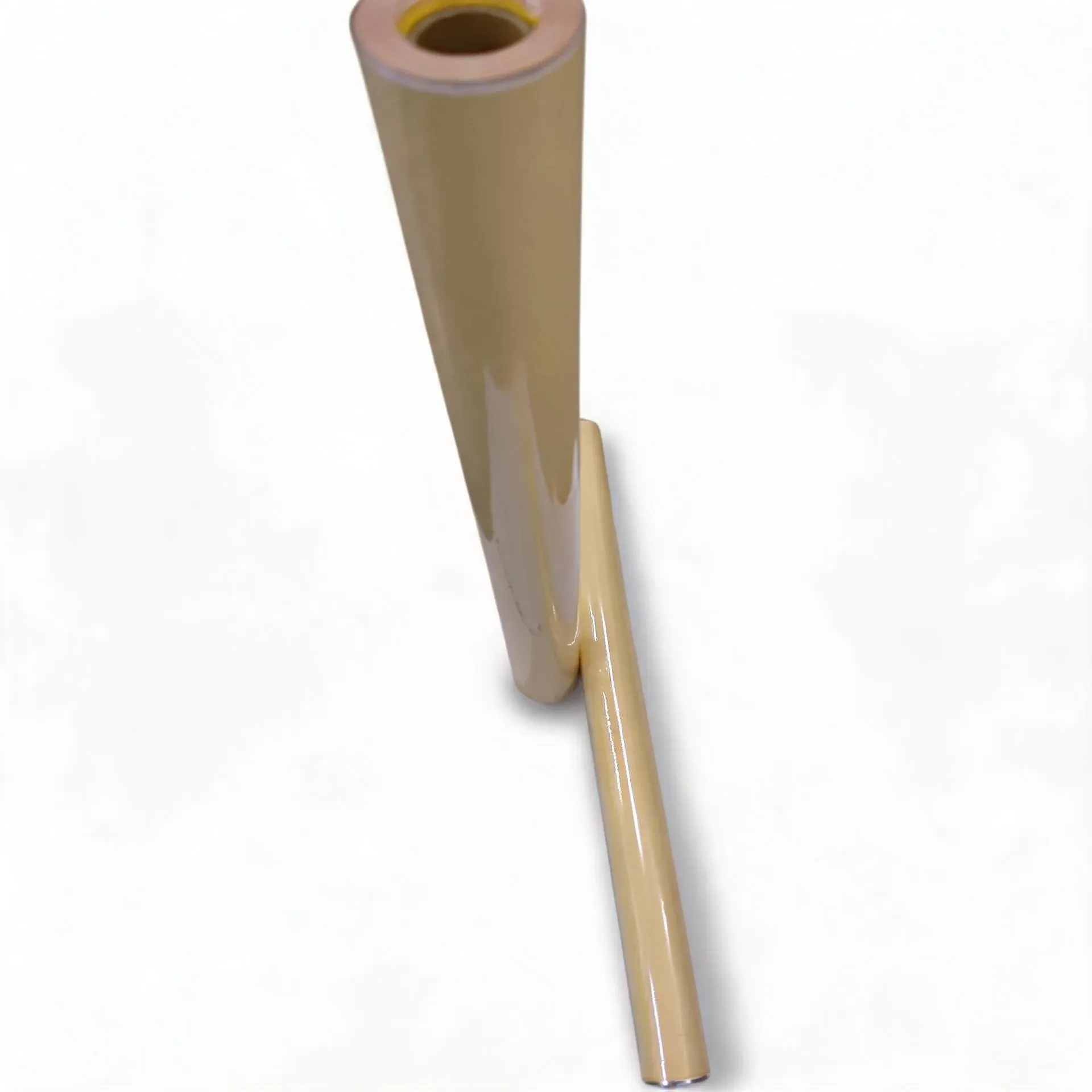 Gold pigment foil roll on a white background