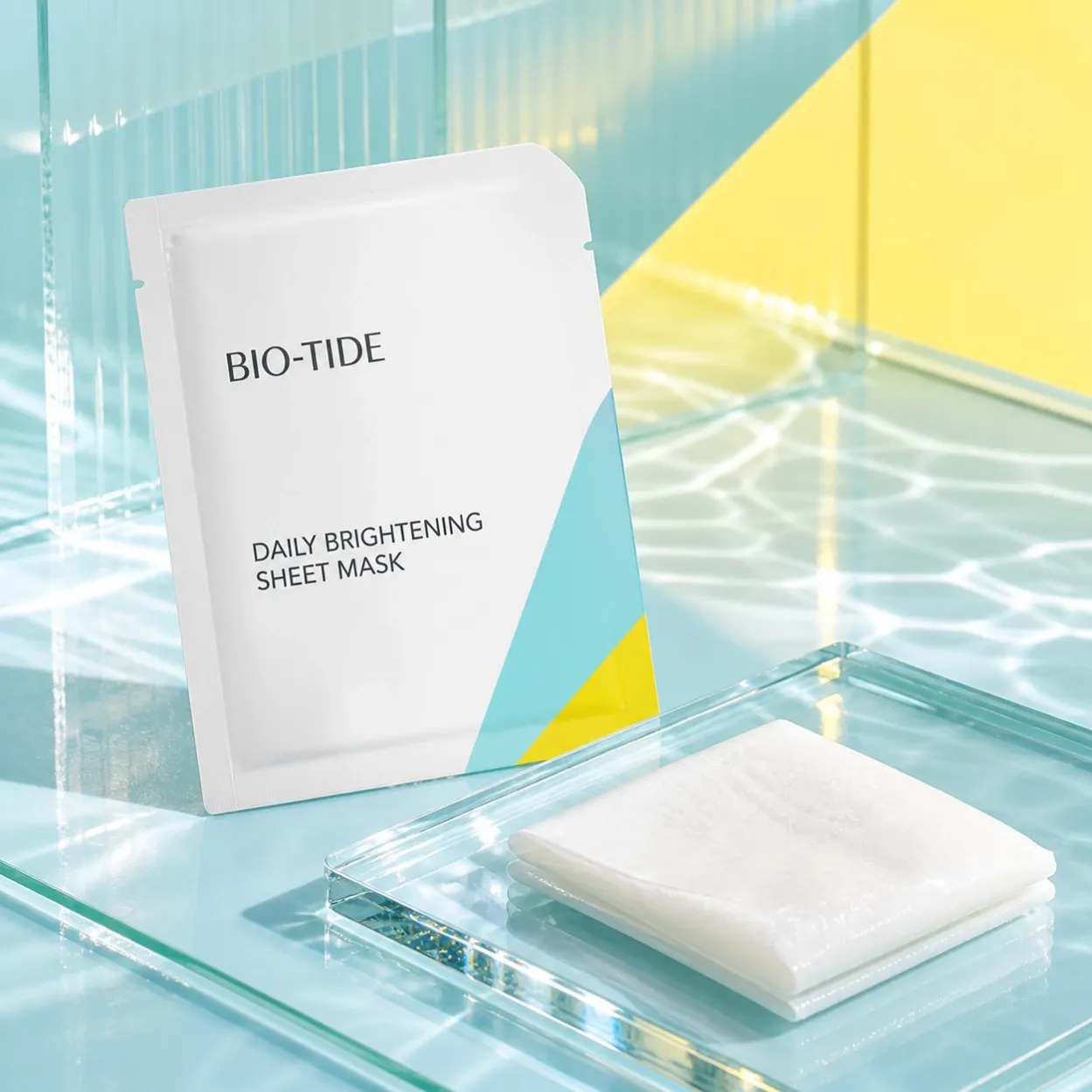 DAILY BRIGHTENING SHEET MASK sachet and folded facial sheet