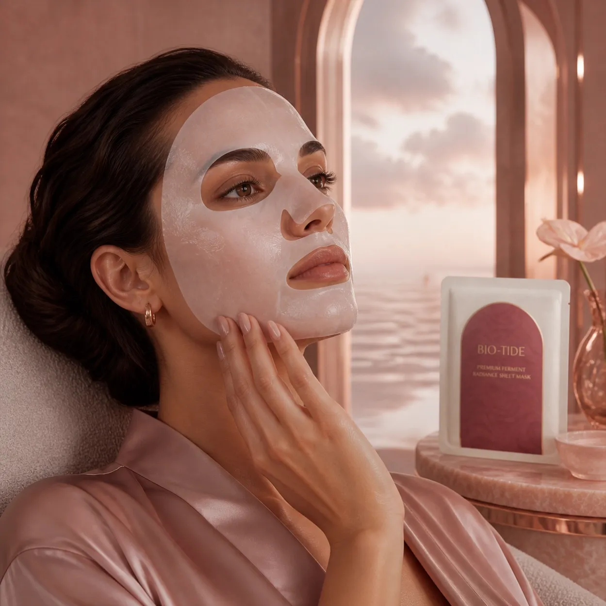 PREMIUM FERMENT RADIANCE SHEET MASK prestige application ritual