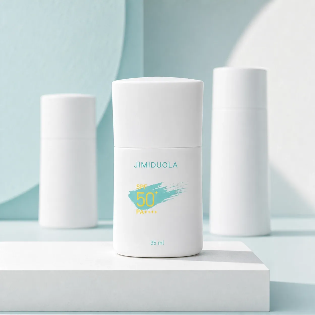 JIMIDUOLA sunscreen lotion with blank packaging forms for private-label review
