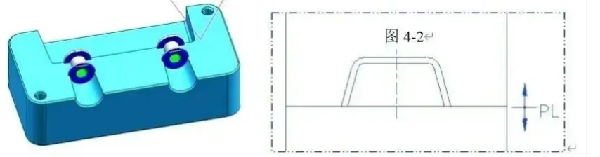 Engineering strategy for inclined parting surfaces transitioning to flat horizontal planes