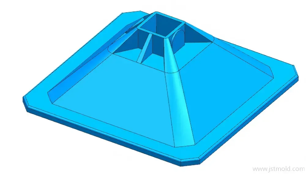 3D CAD model of plastic base for injection mold RFQ review