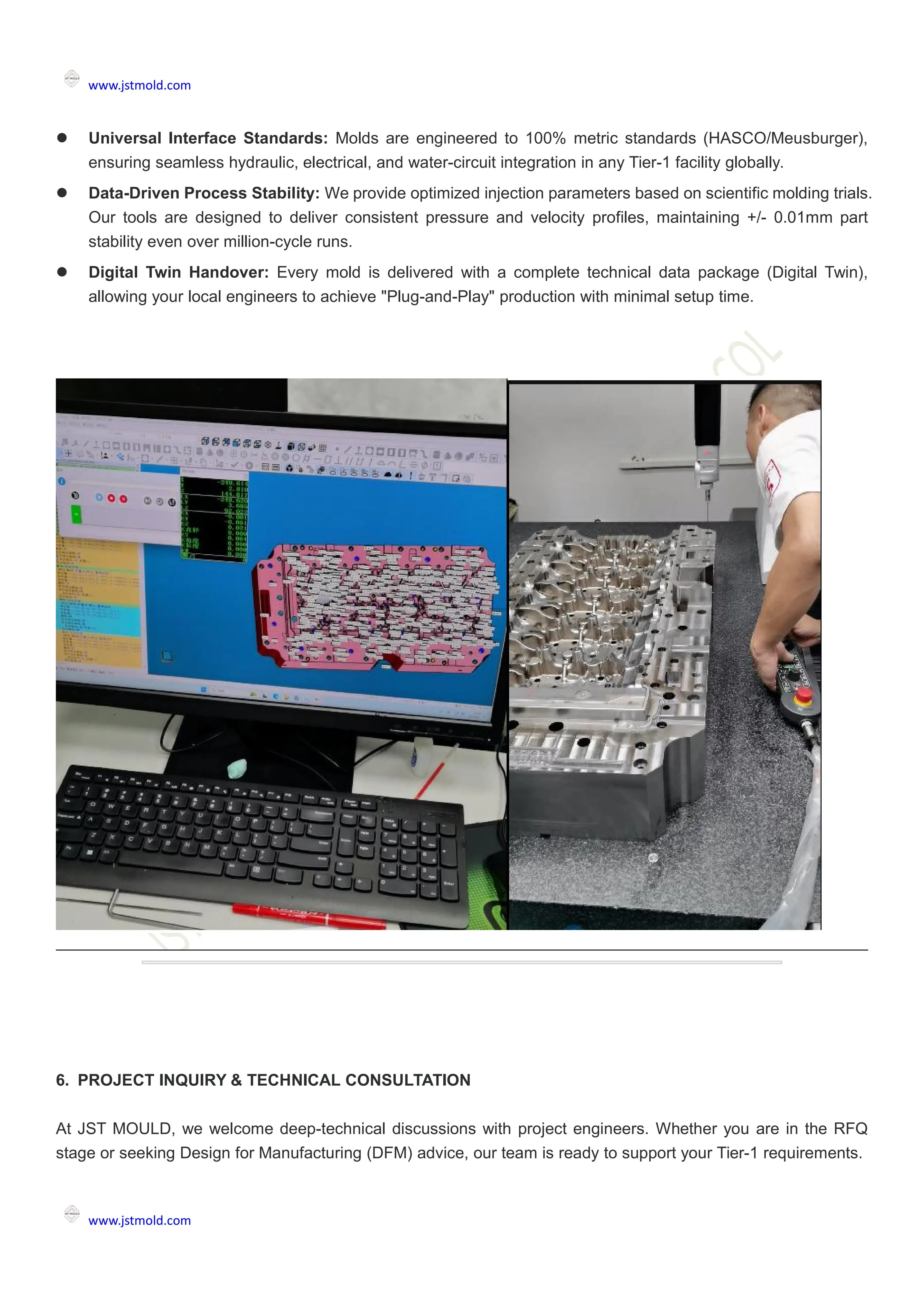 Micron-level CMM inspection for Tier-1 mold insert accuracy