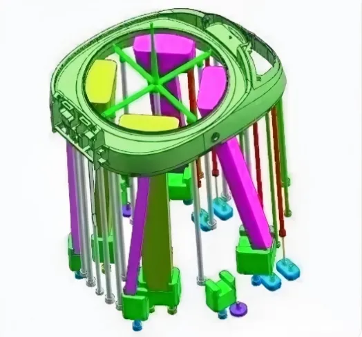 Systematic layout of ejector pins and lifters for a precision circular component